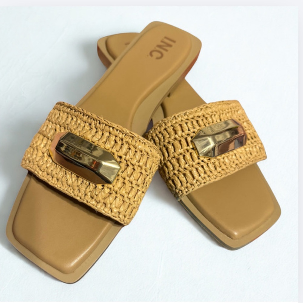 INC International Concepts Women's Tan Slide Sandals
